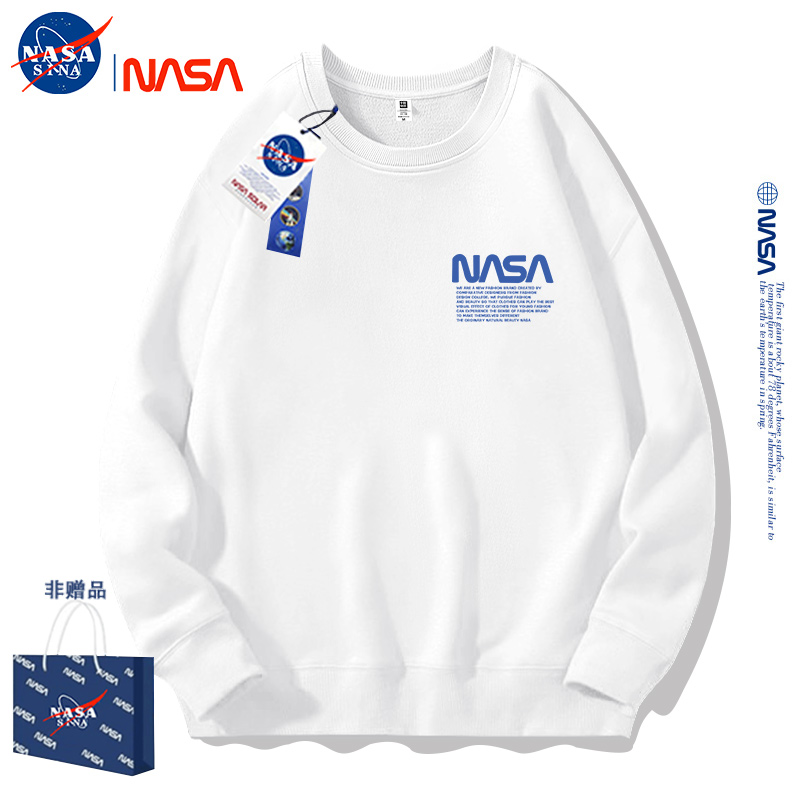 NASA联名圆领卫衣男女春秋季2025新款美式潮牌宽松情侣装外套衣服