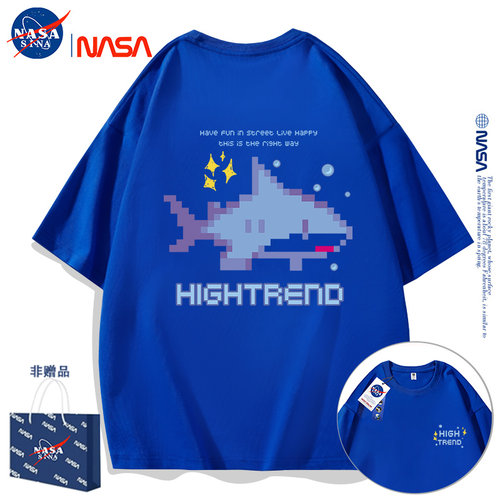 NASA联名短袖t恤男女潮牌2024夏季新款纯棉圆领体恤半袖打底衫
