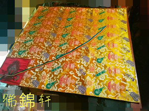 藏传包经布八吉祥面料佛堂用品经堂装饰锦缎用品加工订制红黄蓝三