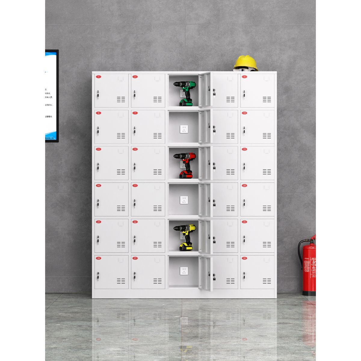 电动工具充电柜工地手电钻锂电池对讲机电扳手平板手机充电储物柜