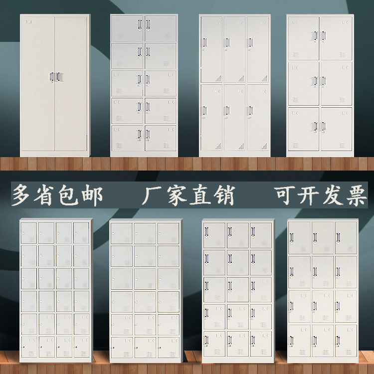 员工更衣柜健身房瑜伽馆存包柜钢制储物柜带锁多门办公文件铁皮柜