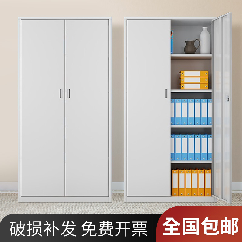 对开门档案柜财务储物柜铁皮凭证柜带锁收纳资料柜子多层抽屉书柜