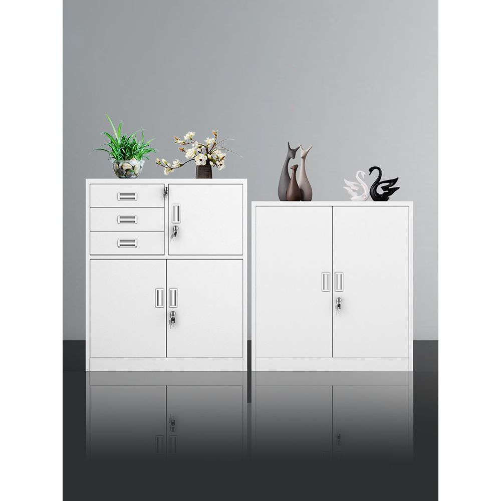 铁皮柜文件柜办公室资料柜家用多抽储物柜带锁矮柜工具柜阳台柜子