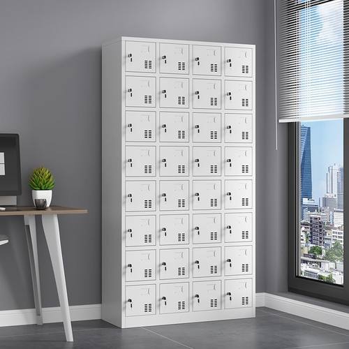 铁皮更衣柜子24门员工储物柜带锁32格碗柜工厂车间鞋柜多门手机柜