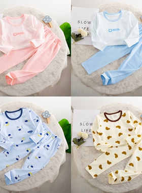 儿童莱卡棉宝宝秋衣套装秋冬季新款男女童保暖宝宝家居服睡衣L333