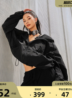 Aria Leisure 运动连帽外套女宽松秋季户外工装夹克登山露营风衣