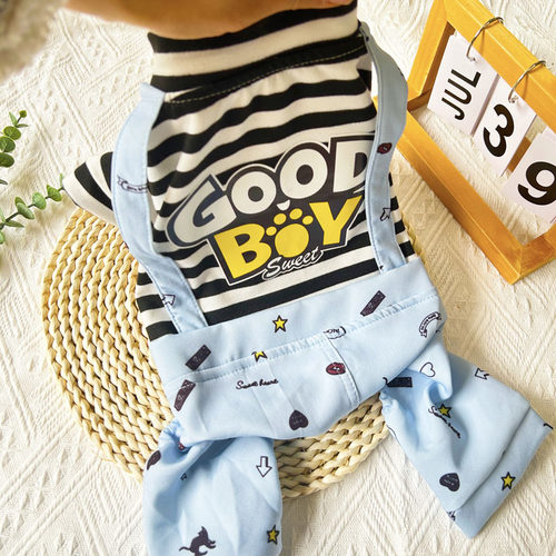 狗狗纯棉四脚衣背带裤春夏秋