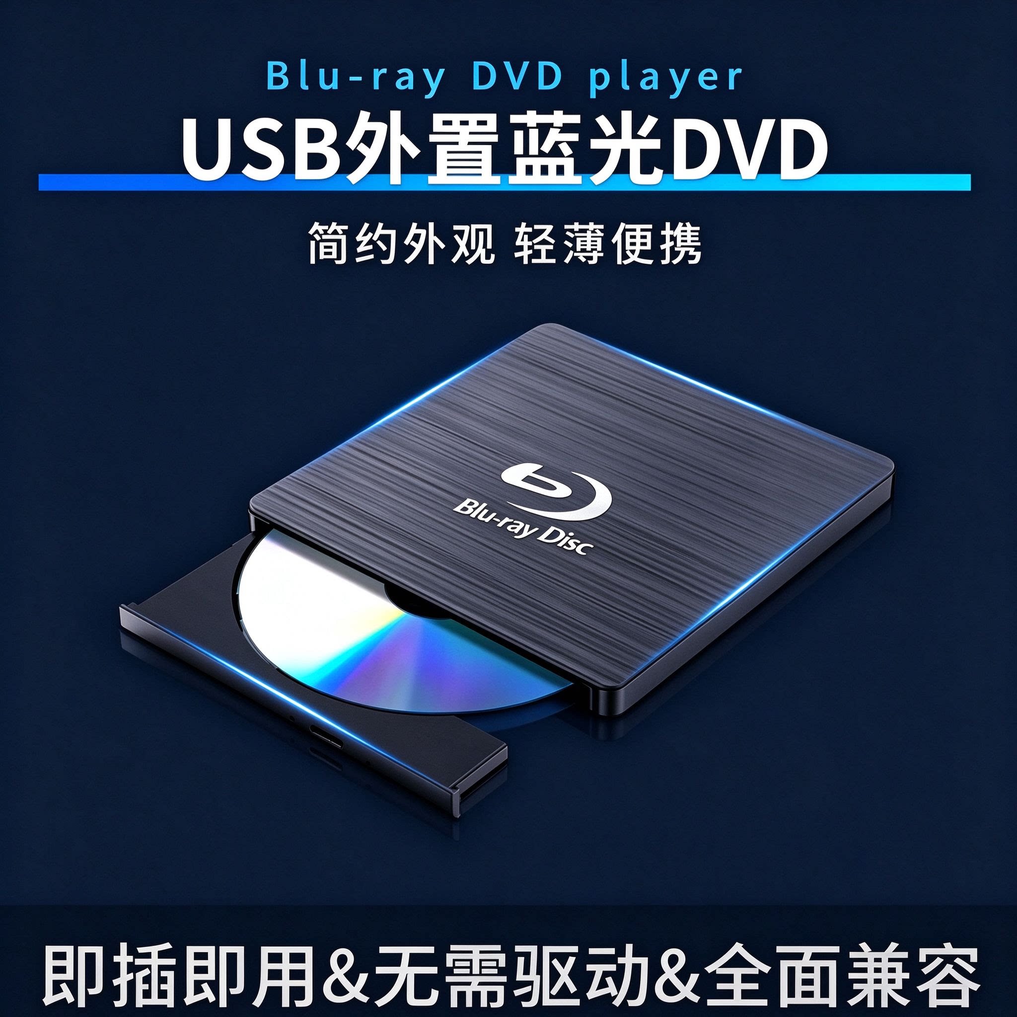 外置蓝光光驱USB移动蓝光播放器笔记本台式机通用DVDCD读取