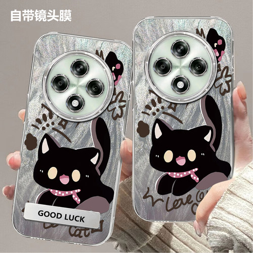 带镜头膜适用OPPOA3 5G手机壳A3iPlus全包可爱猫咪高颜值防摔硬壳PKA110高级感保护套轻奢软边创意新款手机套