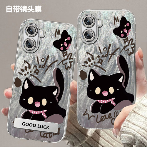 带镜头膜适用于荣耀Play7TPro手机壳全包DIOAN00可爱猫咪高颜值防摔硬壳高级感保护套轻奢软边创意新款手机套
