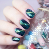 玩卡164墨绿琉璃猫眼系列芭比树脂光疗甲油胶健康持久可卸彩胶