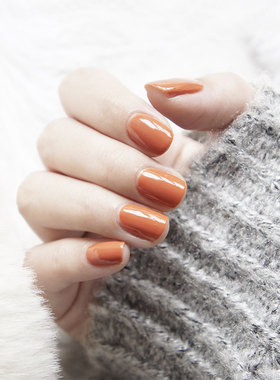 玩卡004赤朽叶珊瑚橙色系芭比树脂光疗甲油胶健康持久可卸彩胶