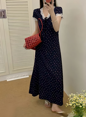 NN | 品质闭眼入 2025新款有袖连衣裙女高级设计感印花简单款长裙