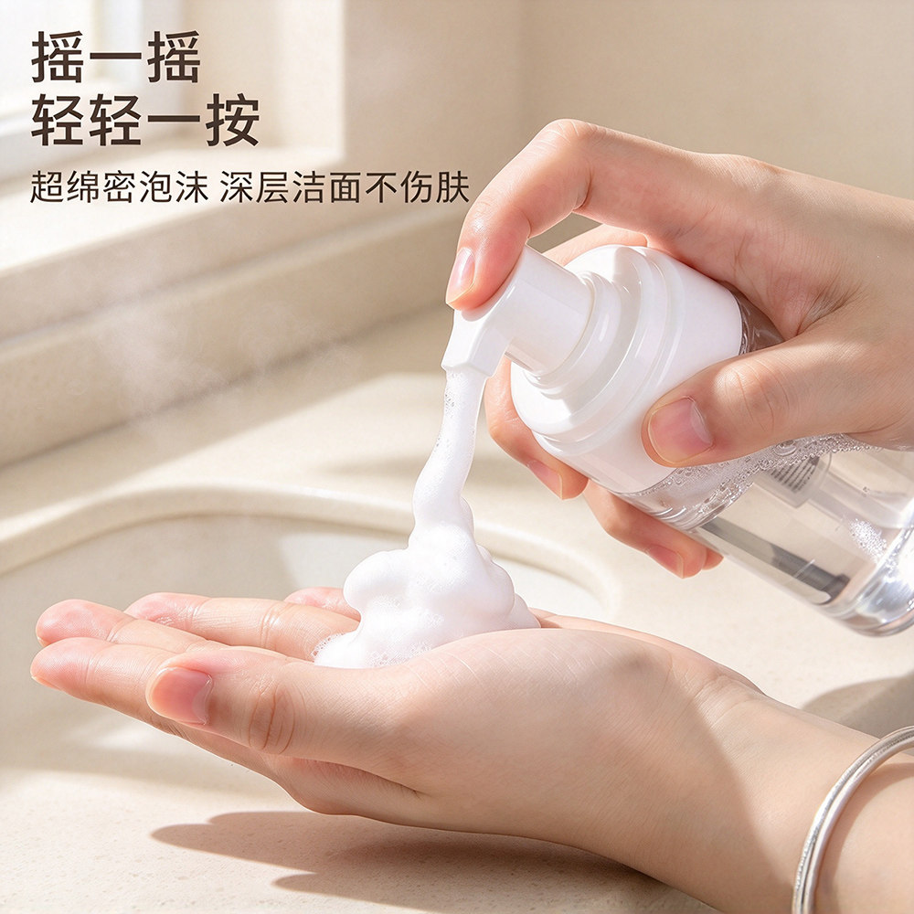 慕斯起泡瓶按压式旅行乳液沐浴露分装瓶打泡瓶洗面奶打泡器空瓶子
