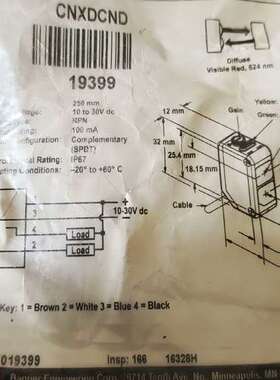BANNER邦纳CNXDCND传感器19399，实物图，