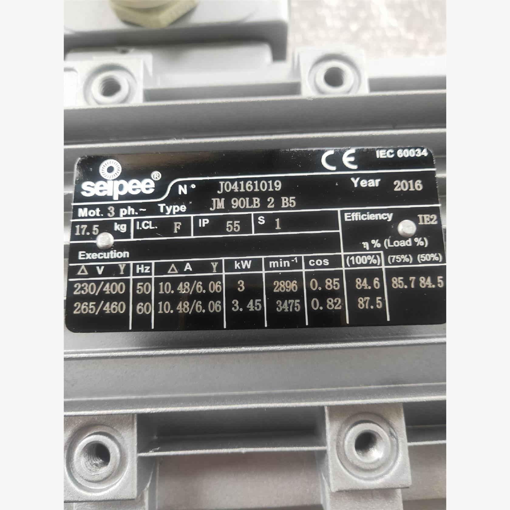 电机JM90LB2B5功率3KW燃烧机用SEIPEE意大利原