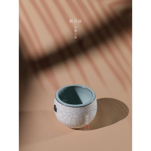 许继武龙泉青瓷大师纯手工陶瓷兽耳水盂渣斗中式月白釉茶具零配件