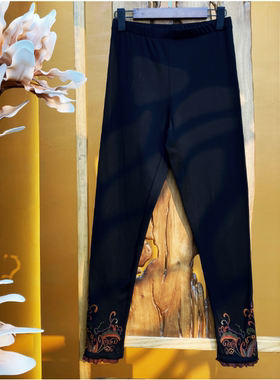 羊在在冬款加绒黑色百搭打底裤小脚裤DDK669