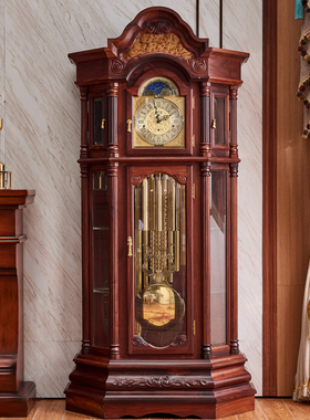 德国赫姆勒进口九音管豪华落地钟机械客厅实木欧式全酸枝别墅高档