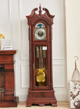 德国赫姆勒落地钟刺猬紫檀红木全实木中式欧式美时嘉别墅12音重锤