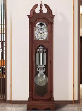 德国赫姆勒进口钟表机械机芯客厅中式实木落地钟座钟家用复古摆件