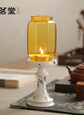 中式禅意茶室氛围灯台灯防风玻璃