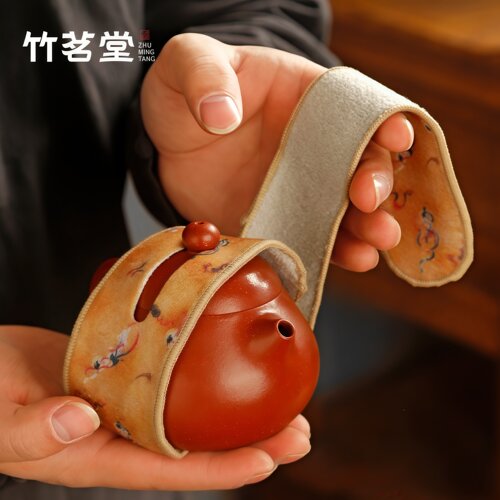鹿皮绒茶具保护条茶壶防磕碰绑带