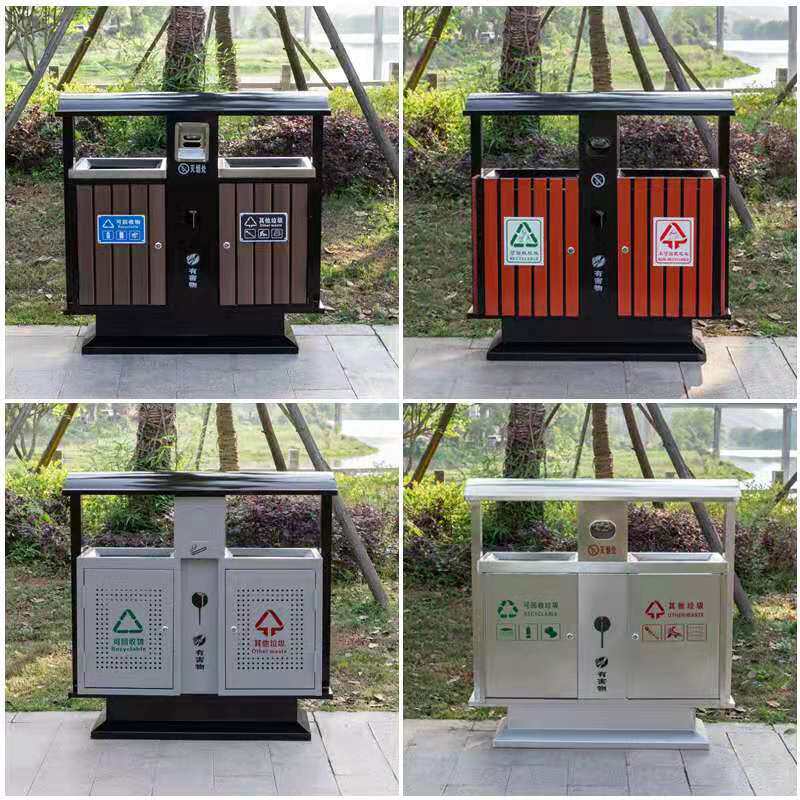 户外垃圾桶不锈钢大号室外果壳箱小区 分类垃圾桶景区公园垃圾箱
