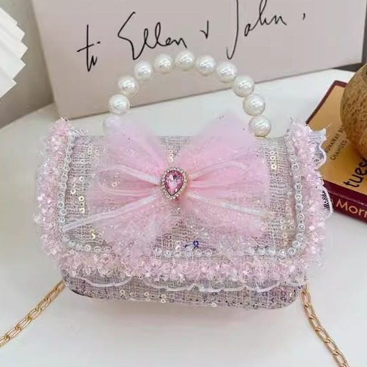 新款女童包包儿童小香风公主手提包手拎斜挎蝴蝶结可爱小背包礼物