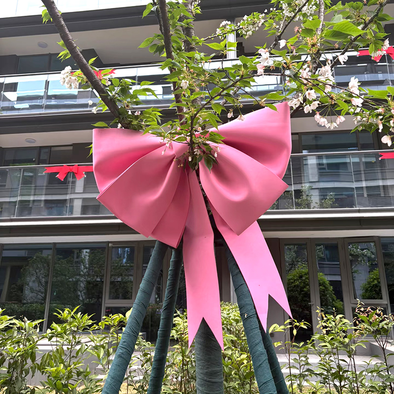 超大装饰布置巨型交房仪式蝴蝶结