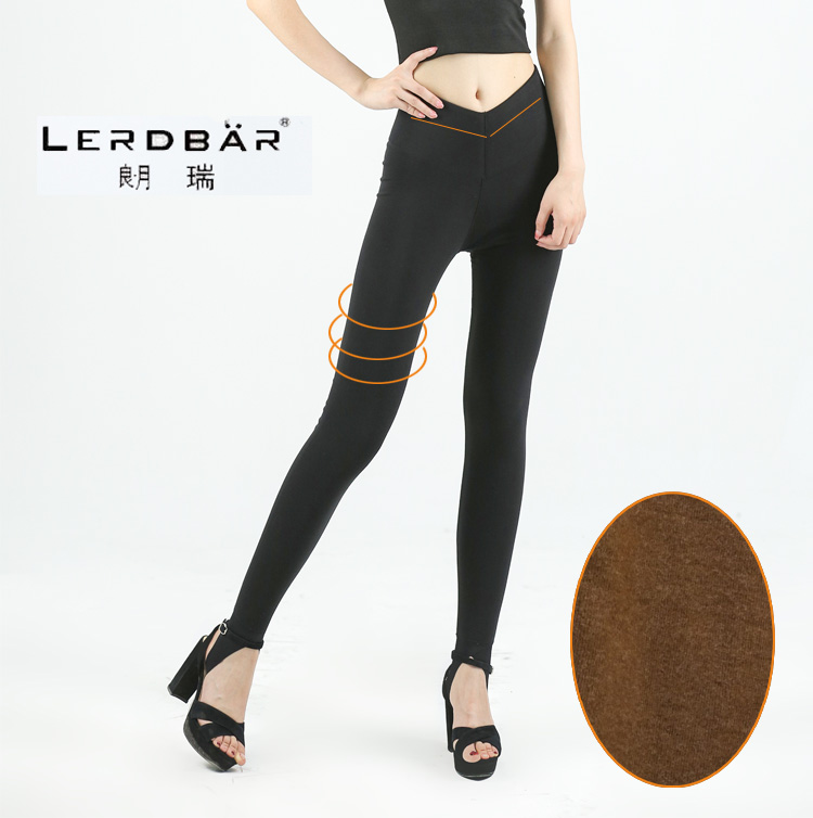 朗瑞保暖裤女士高腰驼绒修身外穿棉裤防风护膝加绒打底裤l372-961