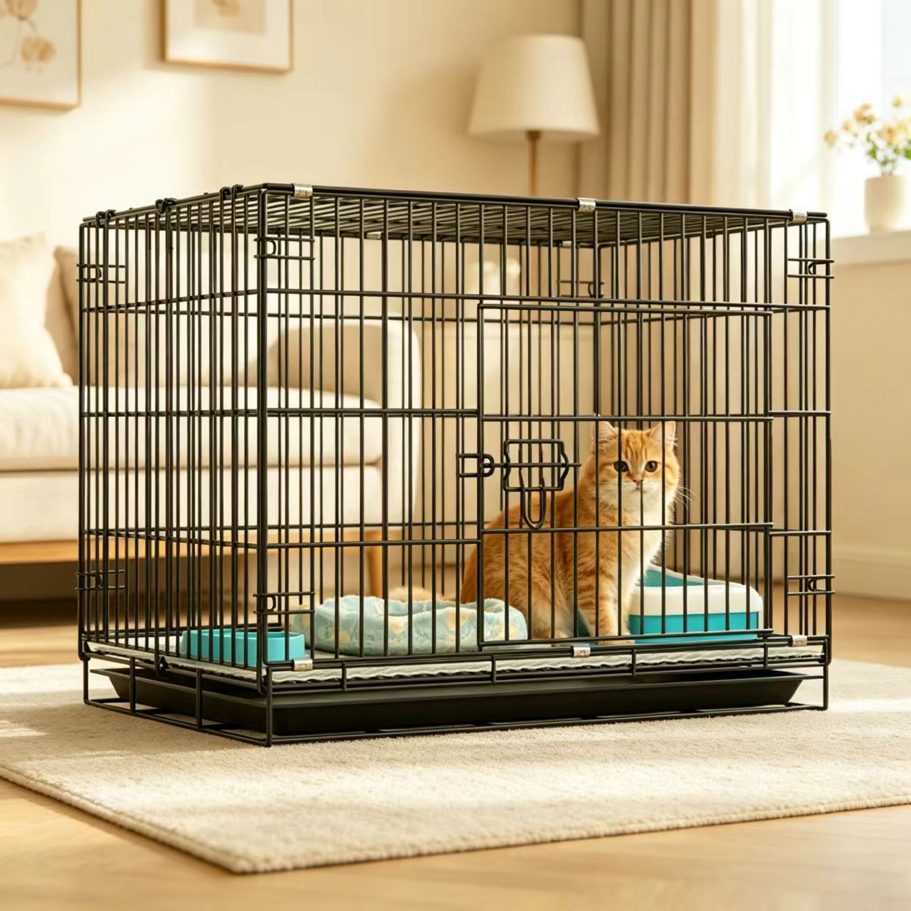 猫笼新型折叠笼子家用室内专用不占地新式大小幼猫小户型外出便携