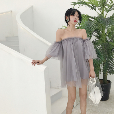 夏季新款清纯甜美小众公主蓬蓬裙