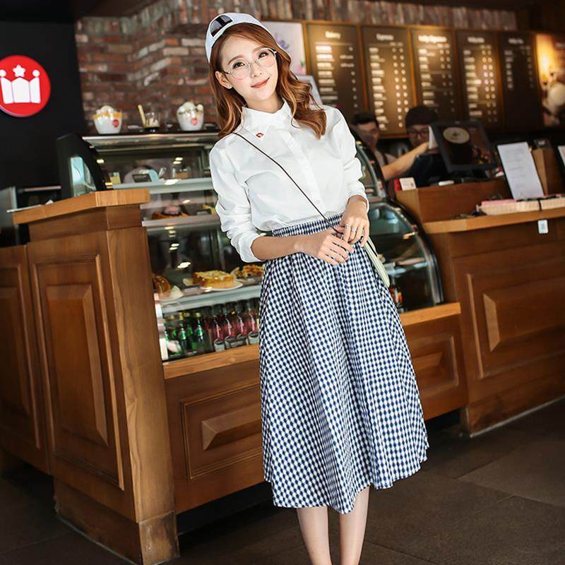 2019春季新款女装 日系森女复古文艺学院风松紧腰格子半身裙长裙在类目 女装/女士精品, 半身裙中 - 来自Buy2taobao.com提供专业的淘宝代购服务