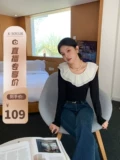 KSOEUR KSOEUR [Lotus Leaf Girl] 220 грамм вязаной римской ткани Контрастные края листьев лотоса