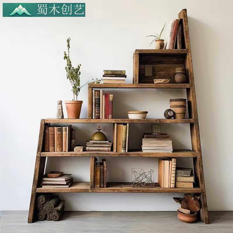 实木隔断古董挂壁异形日式展示架