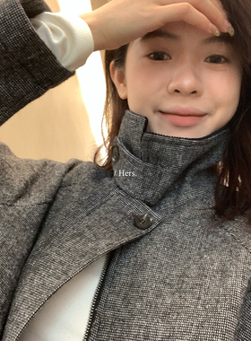 玥儿冬上新简约日常休闲调性痞酷街头巴恩风外套夹棉夹克92490#