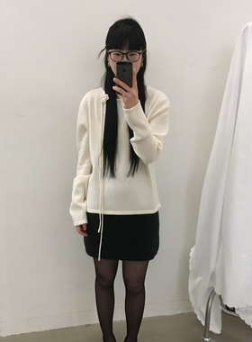 VIBRA玥儿系立体纹理修身显瘦保暖毛衣(配腰绳)（含100羊毛）3253