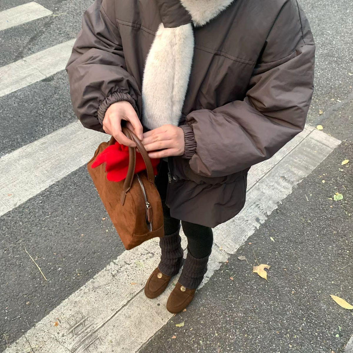 玥儿宽松百搭休闲羽绒服(配围脖)(含50白鸭绒)3B88219