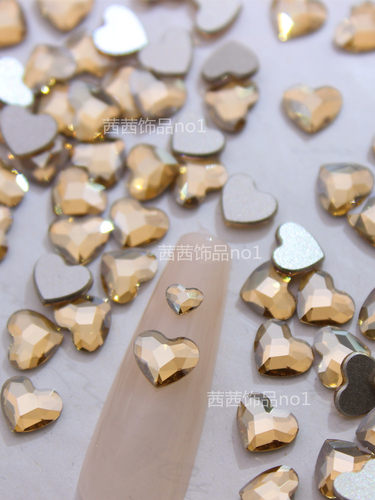 施家水晶2808爱心金色魅影美甲