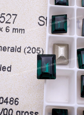 施家钻4527小冰糖美甲钻205绿色尖底长方指甲饰品DIY华子钻8*6MM