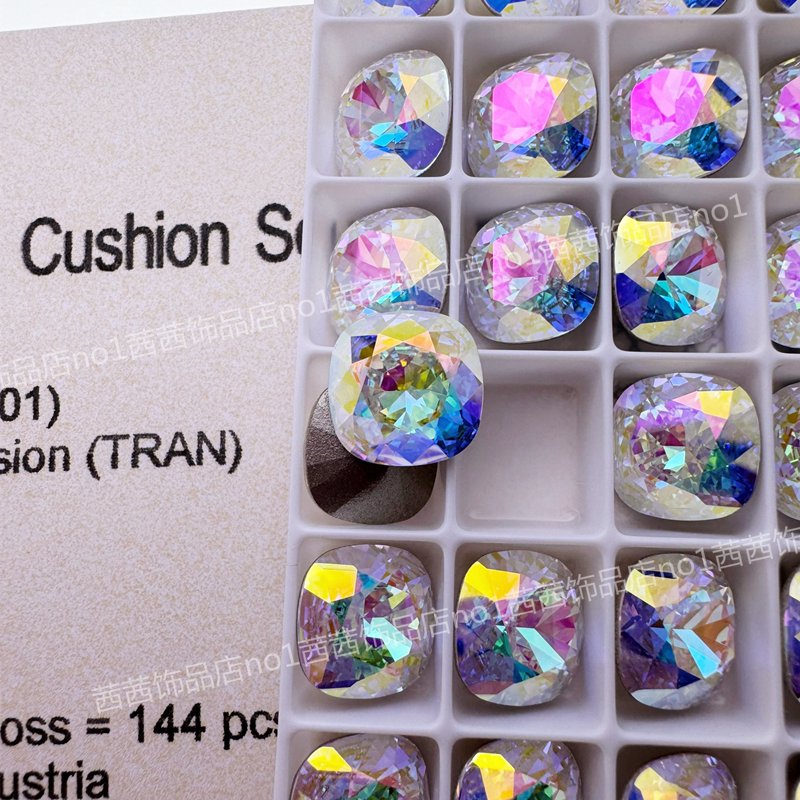 奥地利施家水晶4470肥方尖底钻美甲堆钻球001TRAN闪彩白穿戴甲DIY