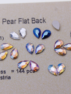 施家水钻2303多色平底胖水滴8 美甲饰品DIY钻梨形华子DIY水晶 5MM