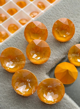 施家水晶华子钻1088尖底圆形钻001L152i 芒果黄 美甲饰品穿戴甲钻