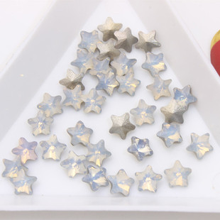 东洲水晶尖底美甲饰品小海星6MM蛋白粉色K9指甲甲片贴钻胖五角星