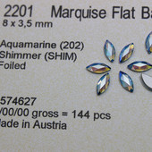 奥地利水钻施家水晶2201马眼202闪烁海蓝SHIM美甲饰品配钻甲片钻