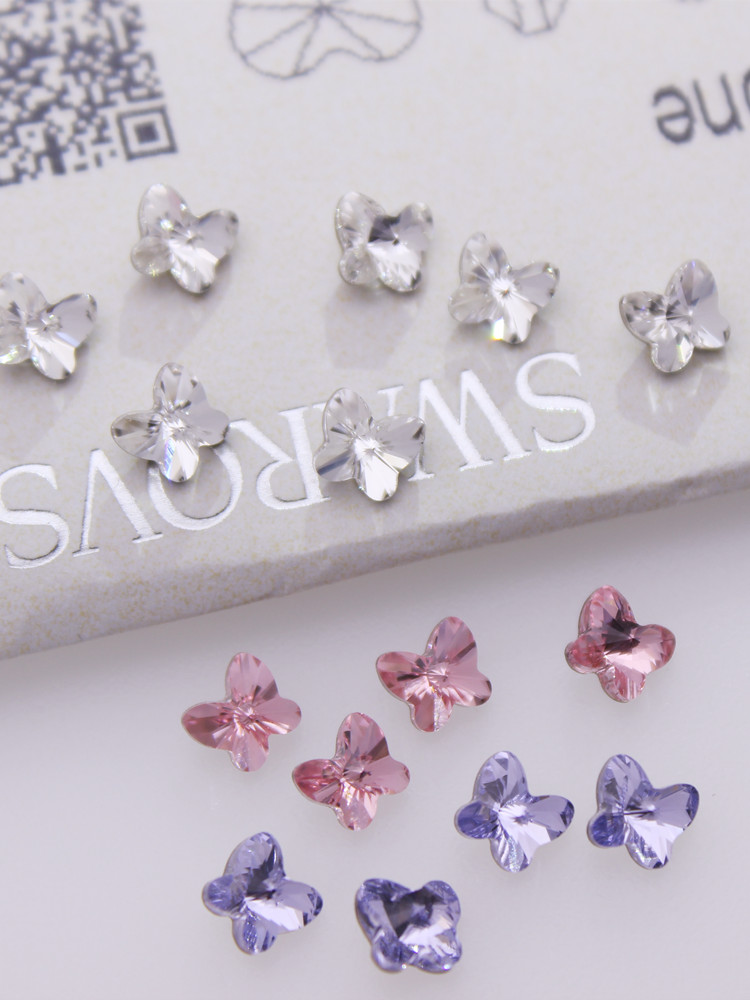 施家水钻4748蝴蝶饰品华子美甲钻