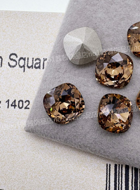 奥地利华子钻4470尖底肥方1402焕新浅烟黄美甲饰品钻施家水晶钻