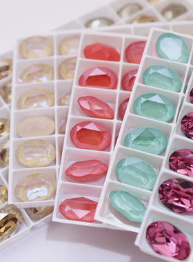 施家水钻4120椭圆鸽子蛋美甲钻华子穿戴甲粘钻球14*10mm奥钻