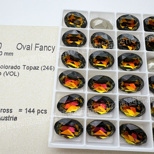 奥地利施家水晶4120椭圆鸽子蛋246VOL浅黄水晶火山色美甲饰品华子